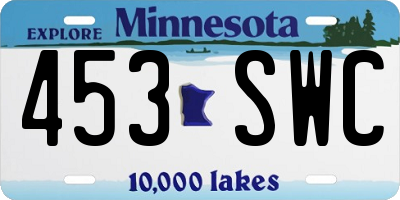 MN license plate 453SWC