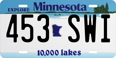 MN license plate 453SWI