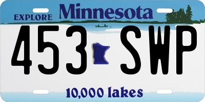 MN license plate 453SWP