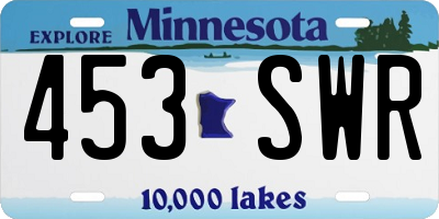 MN license plate 453SWR
