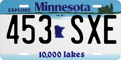 MN license plate 453SXE