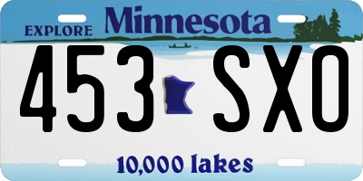 MN license plate 453SXO