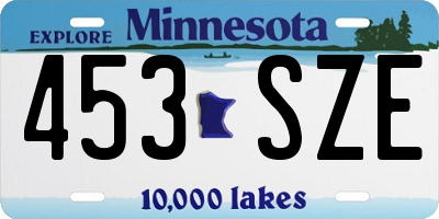 MN license plate 453SZE