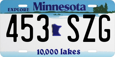MN license plate 453SZG