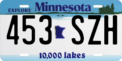 MN license plate 453SZH