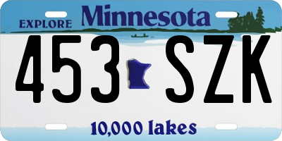 MN license plate 453SZK