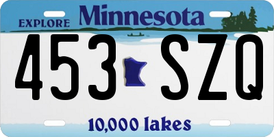MN license plate 453SZQ