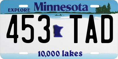 MN license plate 453TAD