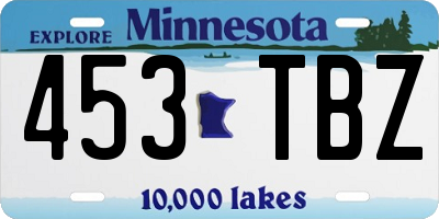 MN license plate 453TBZ