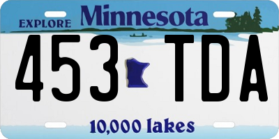 MN license plate 453TDA
