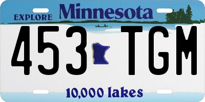 MN license plate 453TGM