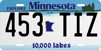 MN license plate 453TIZ