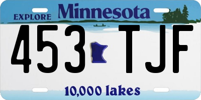 MN license plate 453TJF