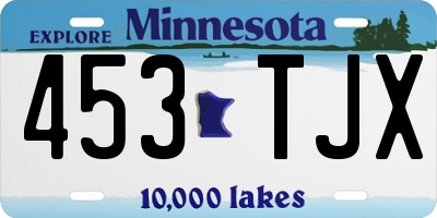 MN license plate 453TJX