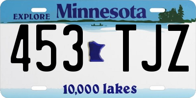 MN license plate 453TJZ