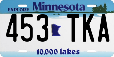 MN license plate 453TKA
