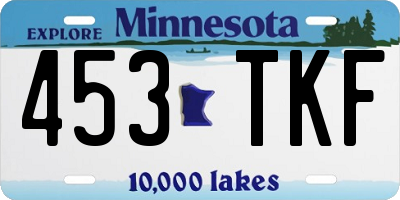 MN license plate 453TKF