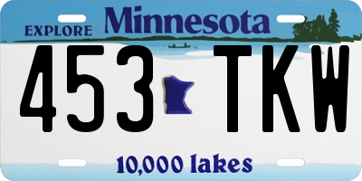 MN license plate 453TKW