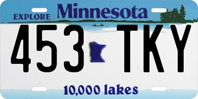 MN license plate 453TKY