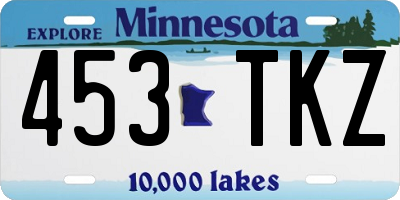 MN license plate 453TKZ