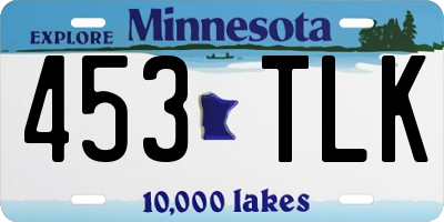 MN license plate 453TLK