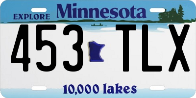MN license plate 453TLX