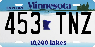 MN license plate 453TNZ