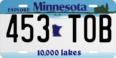 MN license plate 453TOB