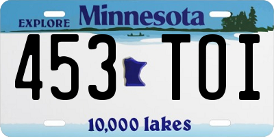 MN license plate 453TOI