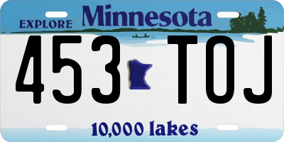 MN license plate 453TOJ