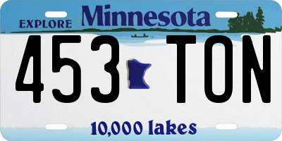 MN license plate 453TON