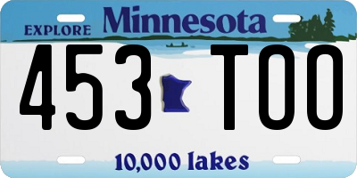 MN license plate 453TOO