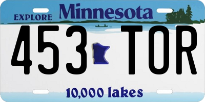 MN license plate 453TOR