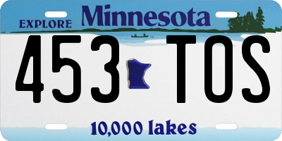 MN license plate 453TOS