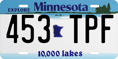 MN license plate 453TPF