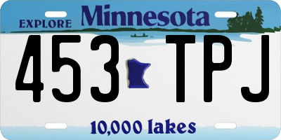 MN license plate 453TPJ