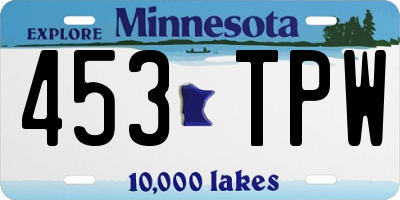 MN license plate 453TPW