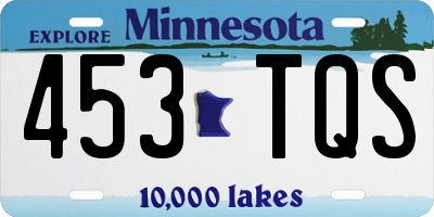 MN license plate 453TQS