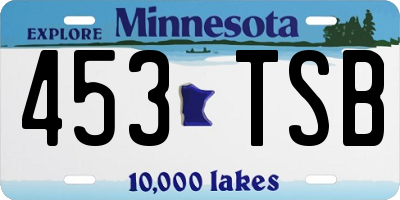 MN license plate 453TSB