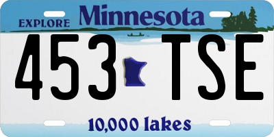 MN license plate 453TSE