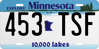 MN license plate 453TSF