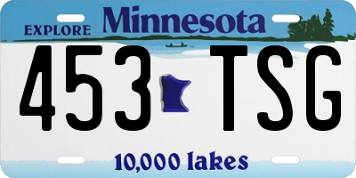 MN license plate 453TSG