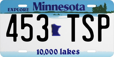 MN license plate 453TSP