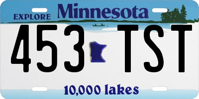 MN license plate 453TST