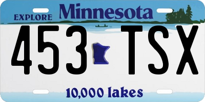 MN license plate 453TSX