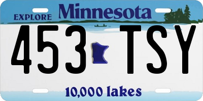 MN license plate 453TSY
