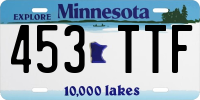 MN license plate 453TTF