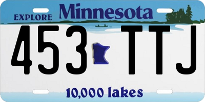 MN license plate 453TTJ