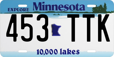 MN license plate 453TTK