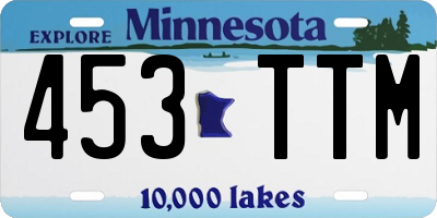MN license plate 453TTM
